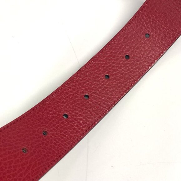 Gucci Belt Double G Logo Buckle Leather Red main image 6